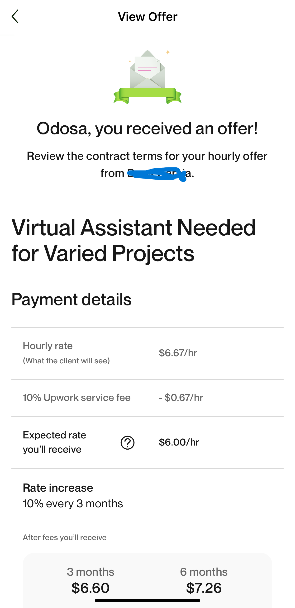 Upwork Offer 3